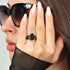 Emerald, Oversized & Oval Collection - Silicone Rings with Metal Frame - Set of 3